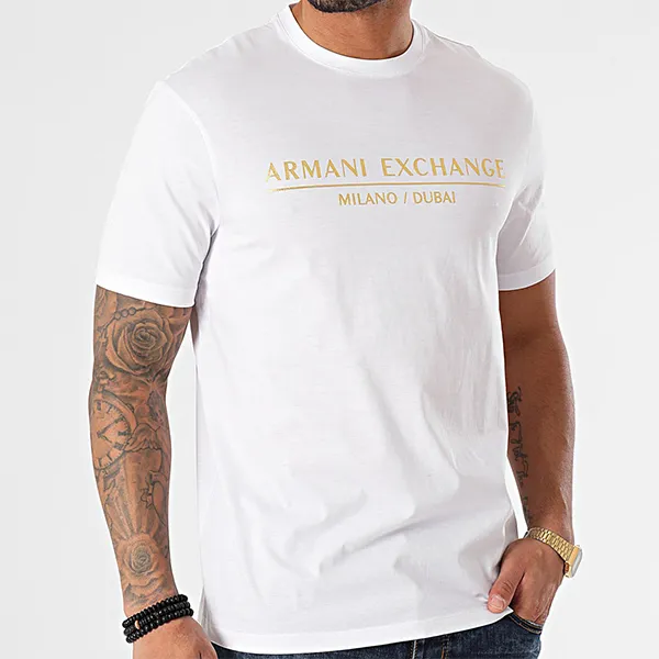 Áo Phông Nam Armani Exchange Regular Fit Tshirt 3KZTEB ZJ9AZ GC03 Màu Trắng Size XL
