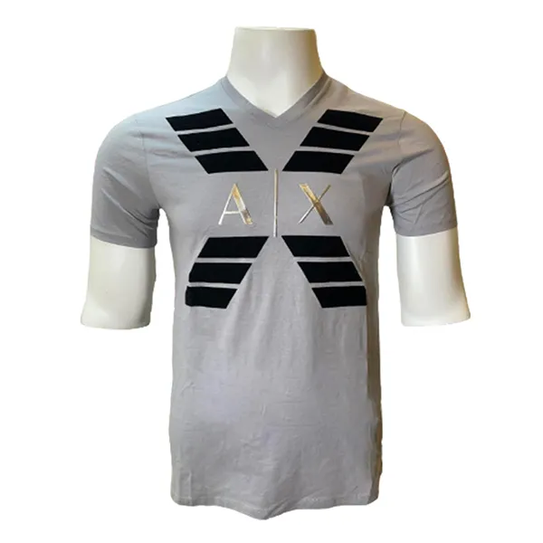 Áo Phông Nam Armani Exchange Tshirt Cổ Tim 7VZTTB ZJA5Z GD03 Màu Xám Size XS