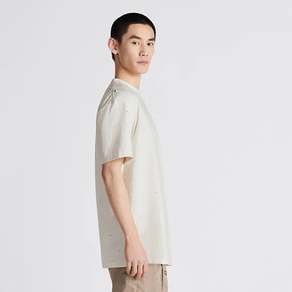 Áo Phông Nam Dior White With Logo Printed Tshirt 343J636A0849_C088 Màu Trắng
