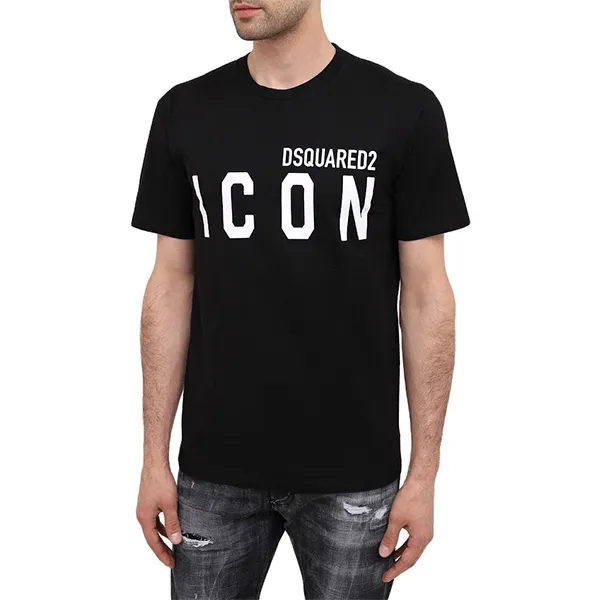 Áo Phông Nam Dsquared2 Icon Tshirt S79GC0003 Màu Đen Size S