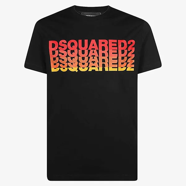 Áo Phông Nam Dsquared2 Black Logo Red TShirt S74GD0814 Màu Đen Size XS