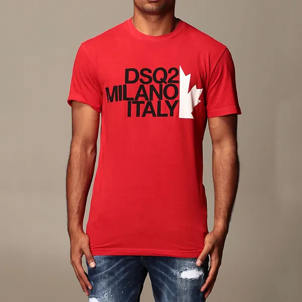 Áo Phông Nam Dsquared2 Milano Italy S74GD0730 Tshirt Màu Đỏ Size S - Thời trang - Vua Hàng Hiệu