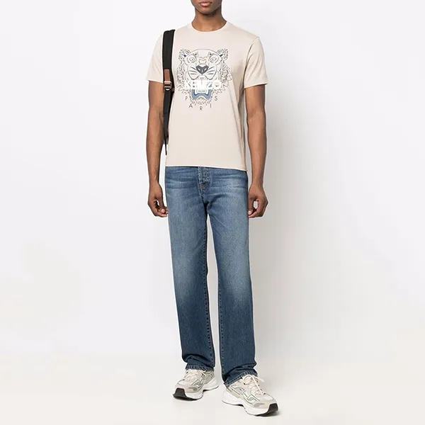Áo Phông Nam Kenzo Tiger Classic TShirt 4YL08 Màu Be Nhạt Size S - Thời trang - Vua Hàng Hiệu