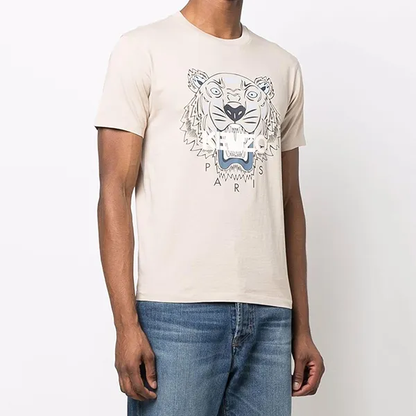 Áo Phông Nam Kenzo Tiger Classic TShirt 4YL08 Màu Be Nhạt Size S - Thời trang - Vua Hàng Hiệu