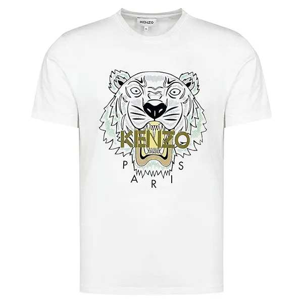 Áo Phông Nam Kenzo Tiger Classic TShirt 4YL1B Màu Trắng Size L