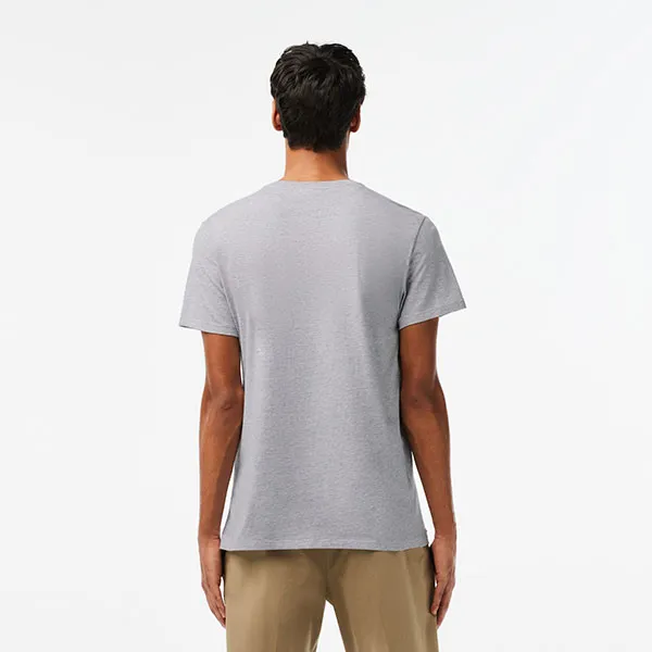 Áo Phông Nam Lacoste Men's V-Neck Pima Cotton Jersey T-Shirt TH671051CCA - PD04 Màu Xám Size M