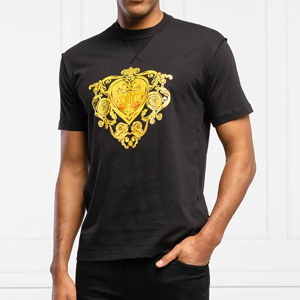 Áo Phông Nam Versace Jeans Couture Regular Fit Tshirt Form To Màu Đen Size XS