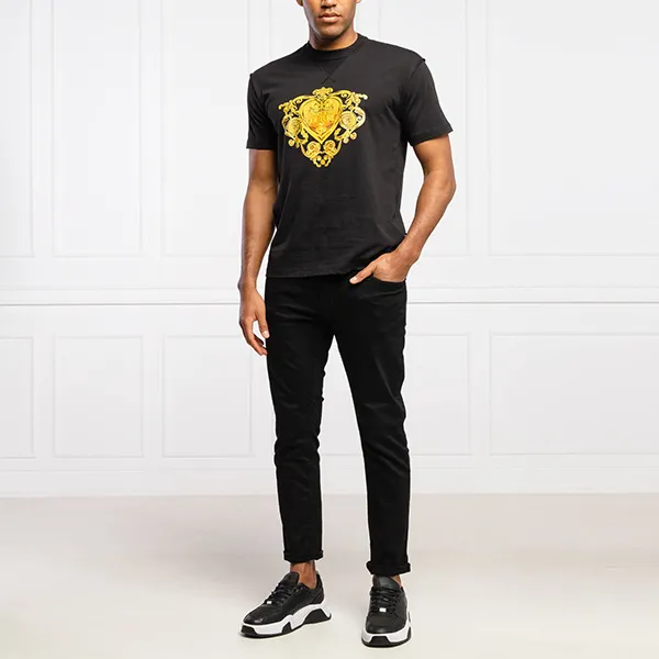 Áo Phông Nam Versace Jeans Couture Regular Fit Tshirt Form To Màu Đen Size XS