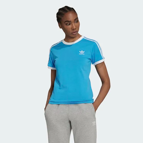Áo Phông Nữ Adidas Adicolor Classics 3-Stripes Tee HL6690 Tshirt Màu Xanh Blue Size 28