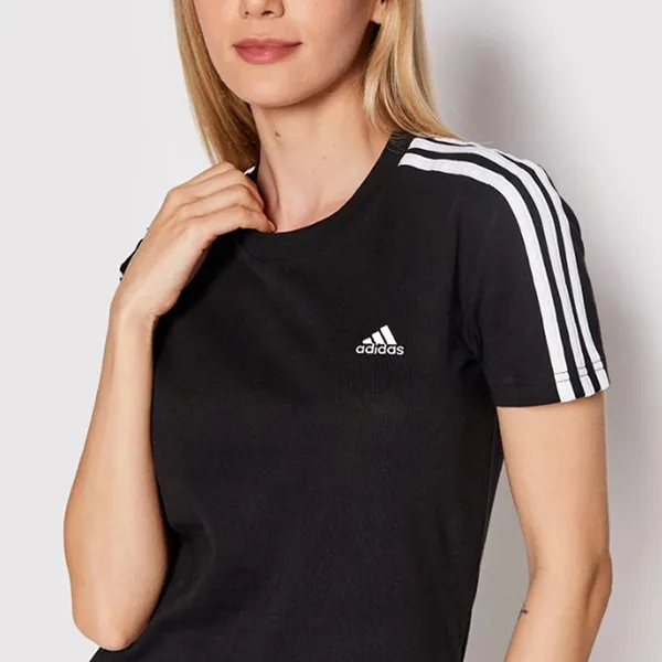 Áo Phông Nữ Adidas Essentials Slim Fit 3-Stripes Tshirt GL0784 Màu Đen Size S