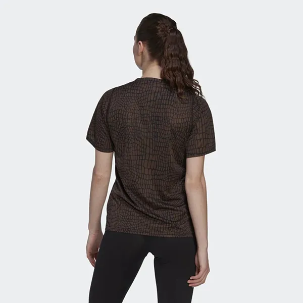 Áo Phông Nữ Adidas Ri 3B Tee AOP HN0676 Tshirt Màu Nâu Đen Size 2XS