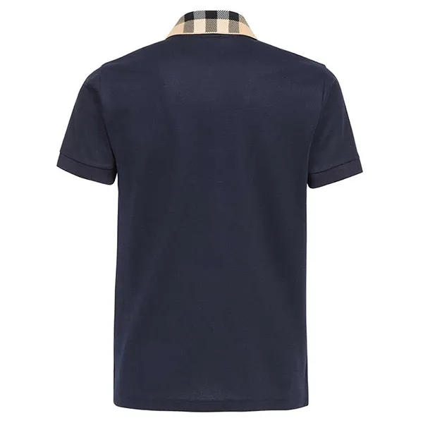 Áo Polo Nam Burberry With Collar Check Camel Printed 8072661 Màu Xanh Navy
