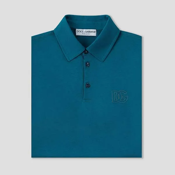 Áo Polo Nam Dolce & Gabbana D&G Blue Logo Embroidered G8QO4T FU7EQ B0483 Màu Xanh Đậm - Thời trang - Vua Hàng Hiệu