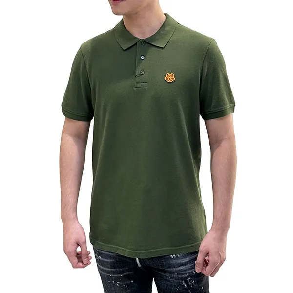 Áo Polo Nam Kenzo With Black Tiger Logo Embroidered FA65PO001 4PU 51 Màu Xanh Rêu