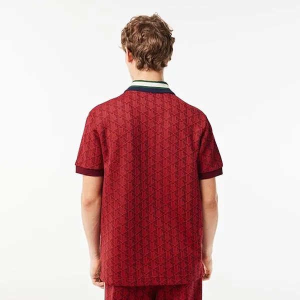 Áo Polo Nam Lacoste Classic Fit Contrast Collar Monogram DH1417 Màu Đỏ Size 2 - Thời trang - Vua Hàng Hiệu