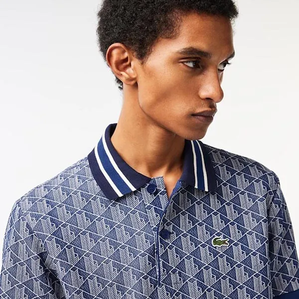 Áo Polo Nam Lacoste Classic Fit Contrast Collar Monogram DH1417 Màu Xanh Navy Size 2 - Thời trang - Vua Hàng Hiệu