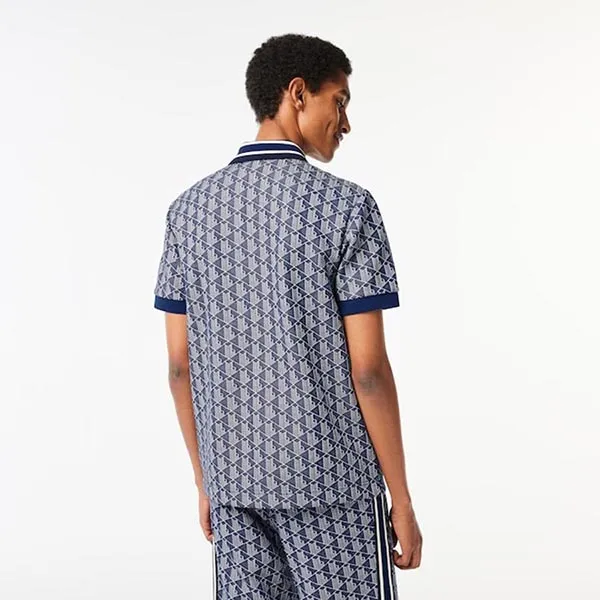Áo Polo Nam Lacoste Classic Fit Contrast Collar Monogram DH1417 Màu Xanh Navy Size 2 - Thời trang - Vua Hàng Hiệu