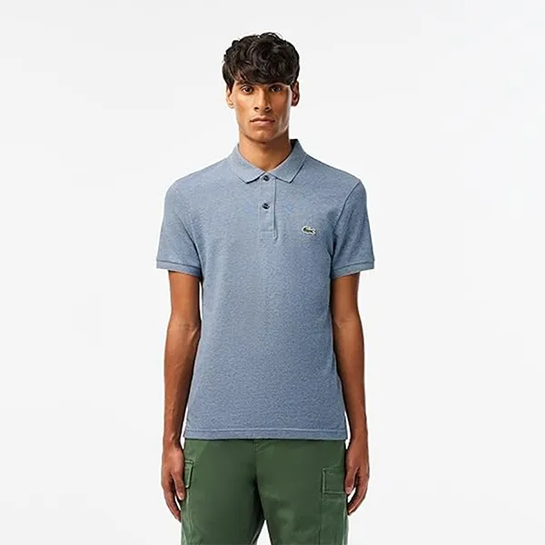 Áo Polo Nam Lacoste Slim Fit Bleu Indigo Clair PH4012 1GF Màu Xanh Size 2