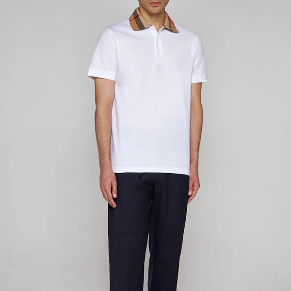Áo Polo Nam Burberry Cody Cotton Polo Shirt 8071621 A1464 Màu Trắng Size 2XL