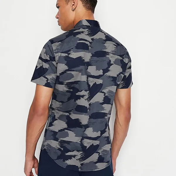 Áo Sơ Mi Nam Armani Exchange Shirt 3LZC04ZNEAZ Màu Xanh Xám Size XS