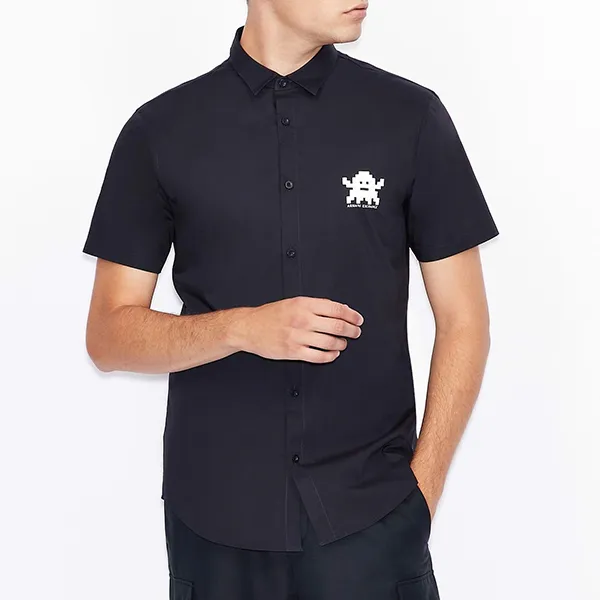 Áo Sơ Mi Nam Armani Exchange Shirt 6HZC03 ZNEAZ GE03 Màu Xanh Đen Size S