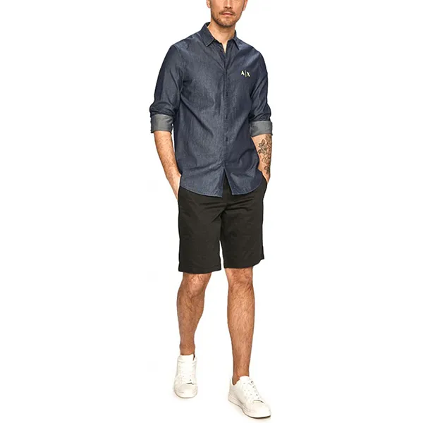 Áo Sơ Mi Nam Armani Exchange Shirt 3KZC07 Z1ERZ GE03 Màu Đen Xám Size S - Thời trang - Vua Hàng Hiệu