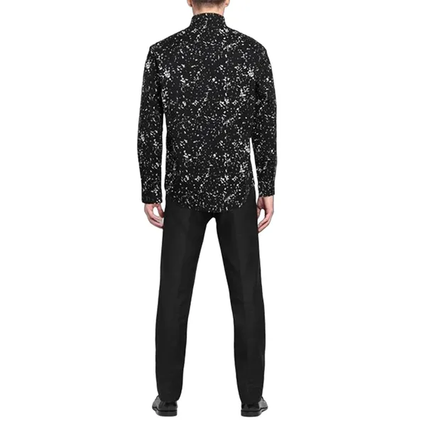 Áo Sơ Mi Nam Armani Exchange Splatter Print Long Sleeve Woven Shirt Black Màu Đen Họa Tiết Size XS