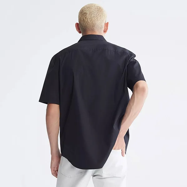 Áo Sơ Mi Nam Calvin Klein CK Solid Pocket Short Sleeve Easy Shirt Màu Đen Size S