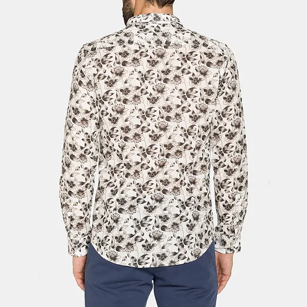 Áo Sơ Mi Nam Carrera Jeans Linen-Cotton Blend Shirt T213A1251A_L74 Màu Trắng Họa Tiết Size S - Thời trang - Vua Hàng Hiệu