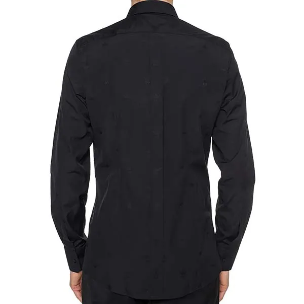 Áo Sơ Mi Nam Dolce & Gabbana D&G Black With Crown Logo Embroidered G5EJ0T FJ5FP S8350 Màu Đen