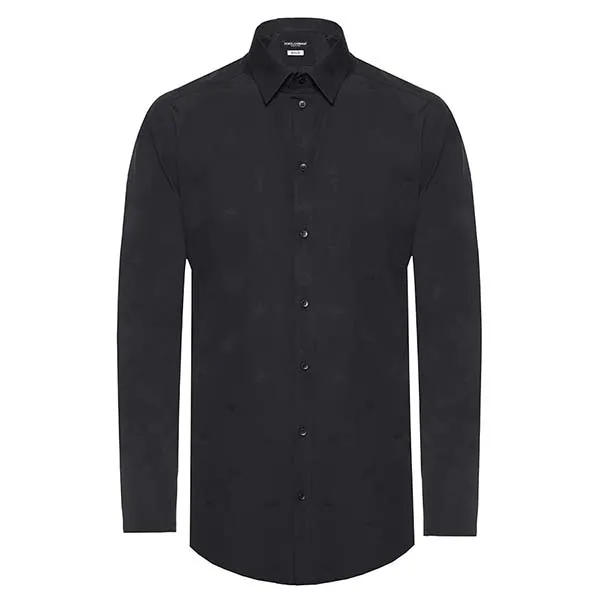 Áo Sơ Mi Nam Dolce & Gabbana D&G Black With Crown Logo Embroidered G5EJ0T FJ5FP S8350 Màu Đen