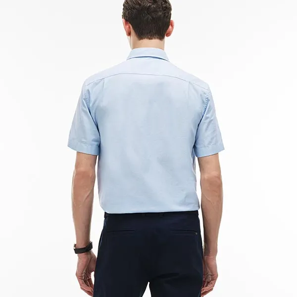 Áo Sơ Mi Nam Lacoste Men's Regular Fit Oxford Cotton CH9595 00 PNE Màu Xanh Blue Size 39