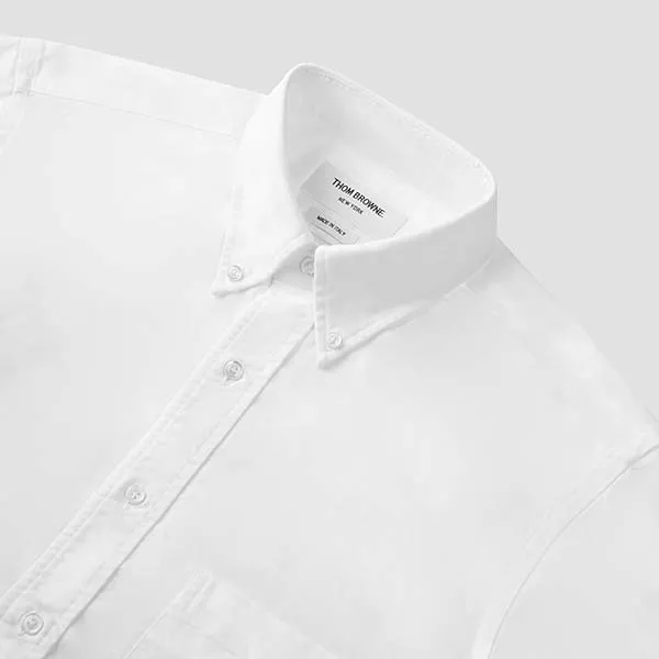 Áo Sơ Mi Nam Thom Browne Three-line Armband Oxford Short Sleeve MWS242A-06177-100 Màu Trắng