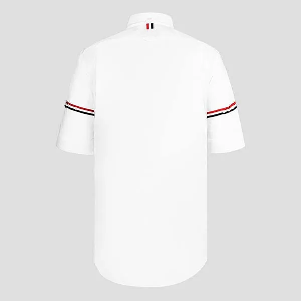Áo Sơ Mi Nam Thom Browne Three-line Armband Oxford Short Sleeve MWS242A-06177-100 Màu Trắng