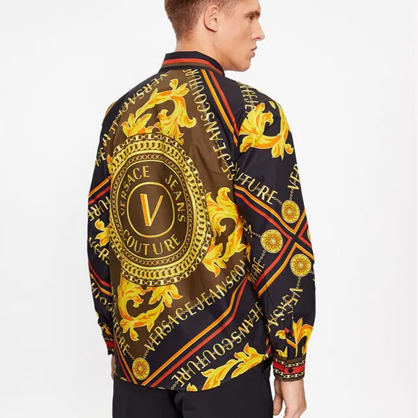Áo Sơ Mi Nam Versace Jeans Couture Shirt 75GAL2RF Màu Đen Vàng Size 44
