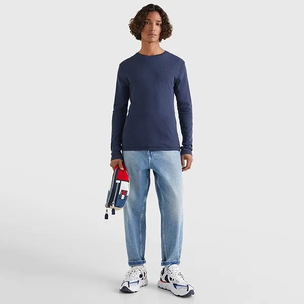 Áo Thun Dài Tay Nam Tommy Hilfiger T-Shirt DM0DM04409_BL002 Màu Xanh Than Size S