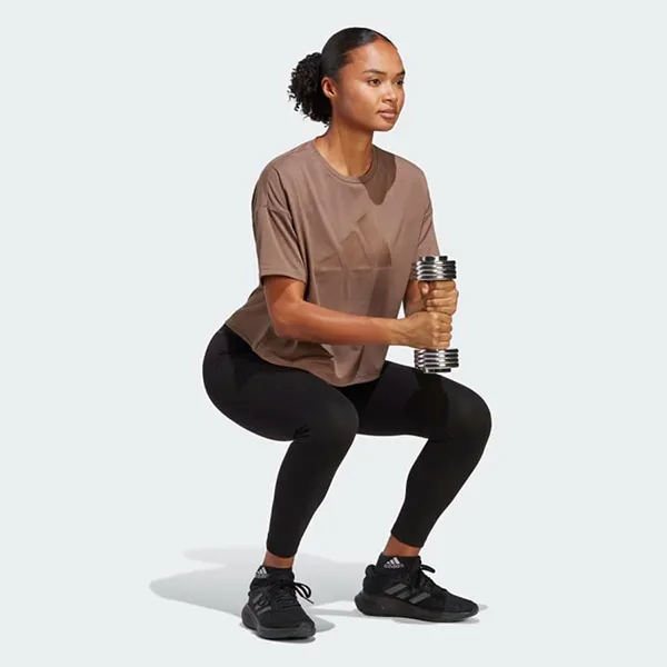Áo Thun Nữ Adidas 3-Bar Train Icons Logo TShirt HS2343 Màu Nâu Đất Size XS - Thời trang - Vua Hàng Hiệu