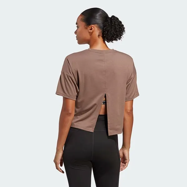 Áo Thun Nữ Adidas 3-Bar Train Icons Logo TShirt HS2343 Màu Nâu Đất Size XS - Thời trang - Vua Hàng Hiệu