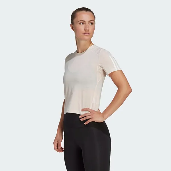 Áo Thun Nữ Adidas Cotton Train Essentials 3-Stripes Workout Tshirt HR7844 Màu Trắng Ngà Size XS - Thời trang - Vua Hàng Hiệu