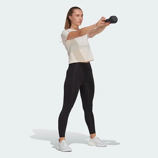 Áo Thun Nữ Adidas Cotton Train Essentials 3-Stripes Workout Tshirt HR7844 Màu Trắng Ngà Size XS - Thời trang - Vua Hàng Hiệu