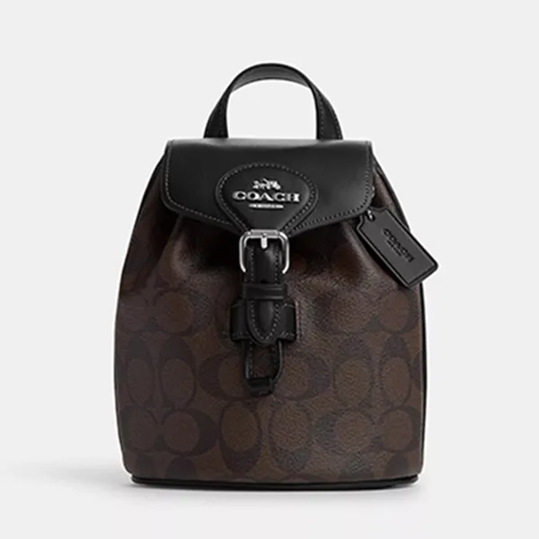 Balo Nữ Coach Amelia Convertible Backpack In Signature Canvas CL458 Màu Nâu Đen - Túi xách - Vua Hàng Hiệu