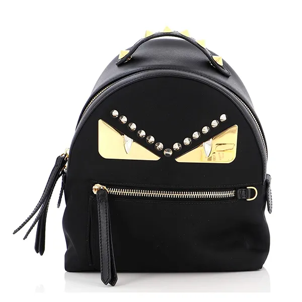 Balo Nữ Fendi Monster Backpack Studded Mini Black Màu Đen - 1