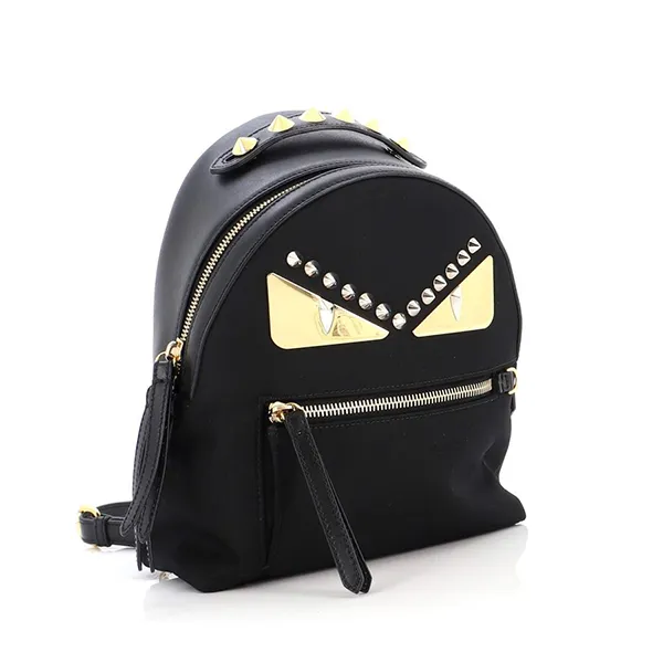 Balo Nữ Fendi Monster Backpack Studded Mini Black Màu Đen - 3