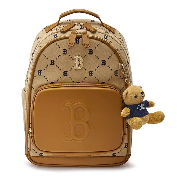 Balo Trẻ Em MLB Mini Diamond Monogram Round New School Bag Boston Red Sox 7ABKMD34N-43BGS Màu Be