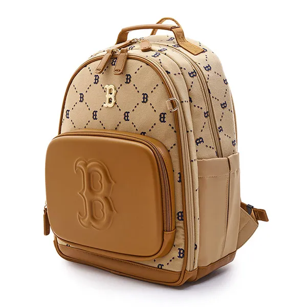 Balo Trẻ Em MLB Mini Diamond Monogram Round New School Bag Boston Red Sox 7ABKMD34N-43BGS Màu Be