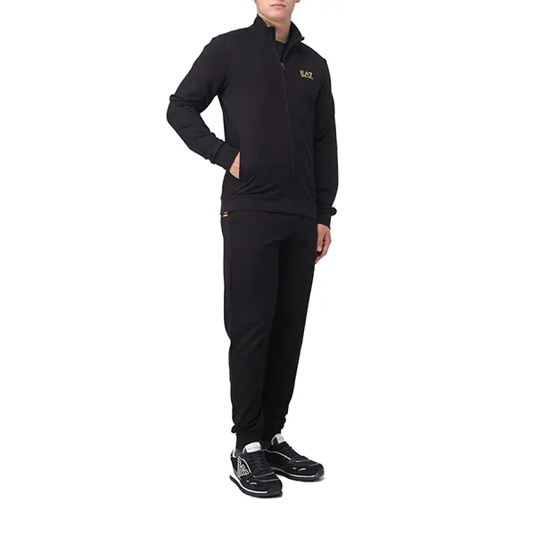 Bộ Quần Áo Nỉ Nam Emporio Armani EA7 8NPV51PJ05Z Tag Chữ Vàng Màu Đen