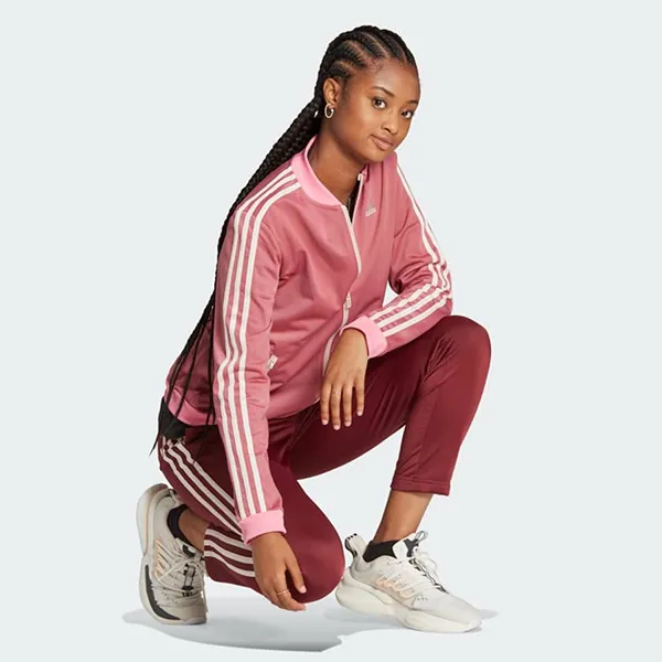 Bộ Thể Thao Nữ Adidas Essentials 3-Stripes Track Suit HR4910 Màu Hồng Đỏ Size S - Thời trang - Vua Hàng Hiệu