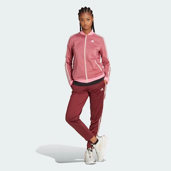 Bộ Thể Thao Nữ Adidas Essentials 3-Stripes Track Suit HR4910 Màu Hồng Đỏ Size S - Thời trang - Vua Hàng Hiệu