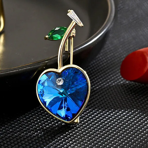 Cài Áo Meri Blue Heart BR597 Màu Xanh Blue