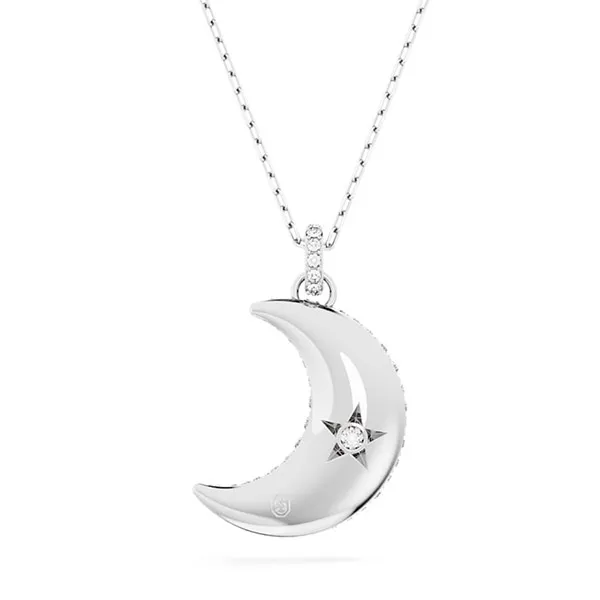Dây Chuyền Nữ Swarovski Luna Pendant Moon, White, Rhodium Plated 5666181 Màu Bạc - Trang sức - Vua Hàng Hiệu